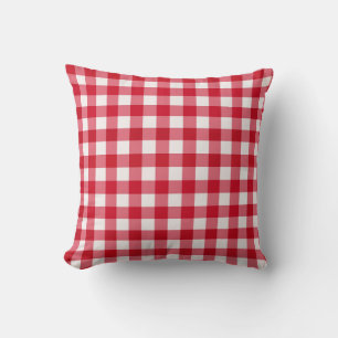 Red Gingham Reversible Throw Pillow