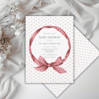 Red Gingham Ribbon Frame Vintage