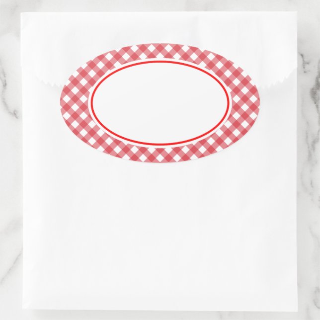 Red Gingham Stickers (Bag)