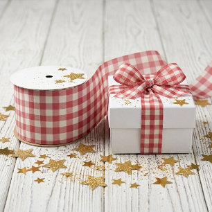 Red Gingham Sweet Fruit Kids Party Satin Ribbon
