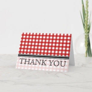 Red Gingham Thank You Card