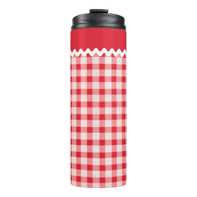 Red Gingham Thermal Tumbler (Front)
