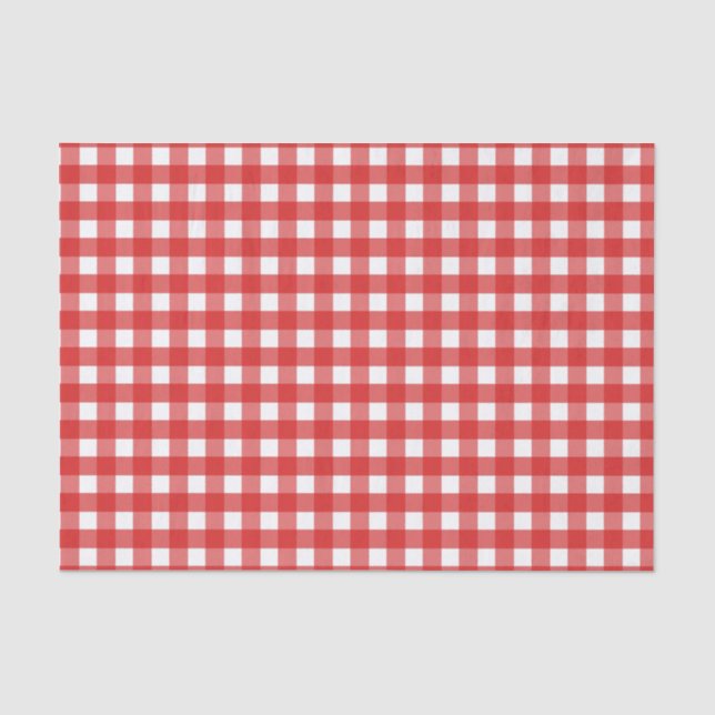Red gingham tissue paper (Front)