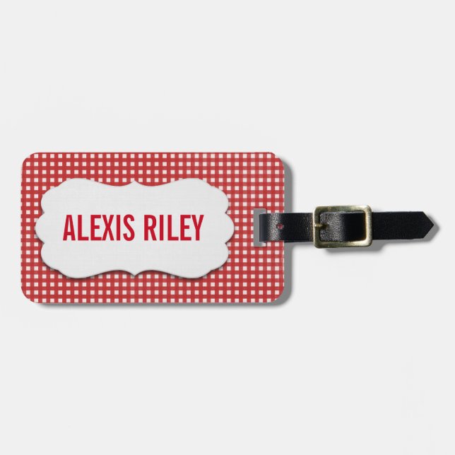 red gingham with beveled tag (Front Horizontal)