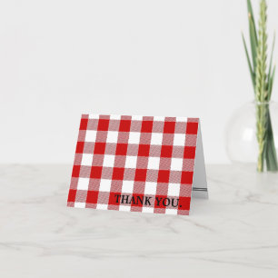 Red Gingham You Thank Thank You Card