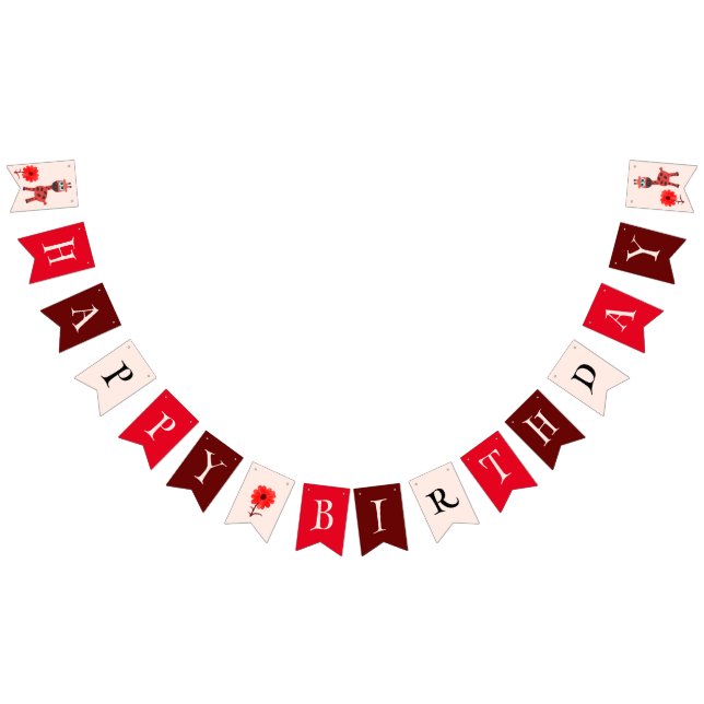 Red giraffe bunting  (All)