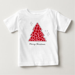 Red giraffe Christmas Tree Baby T-Shirt