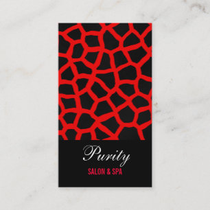 Red Giraffe Print Design Business Card