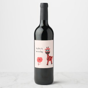 Red giraffe wine label