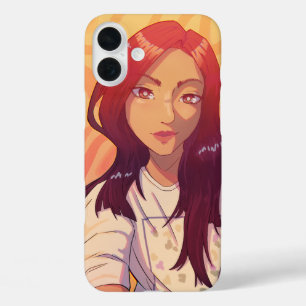 Red girl Anime iPhone 16 Plus Case