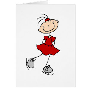 Red Girl Ice Skater T-shirts and Gifts