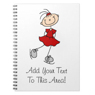 Red Girl Ice Skater T-shirts and Gifts Notebook