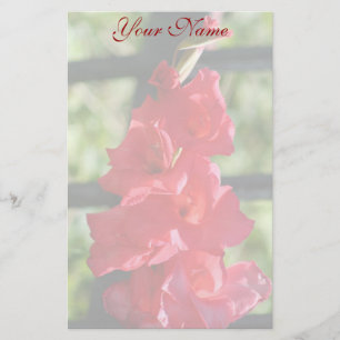 Red Gladiola stationary Stationery