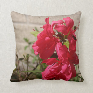 Red Gladiolas Spring Blossoms Throw Pillow