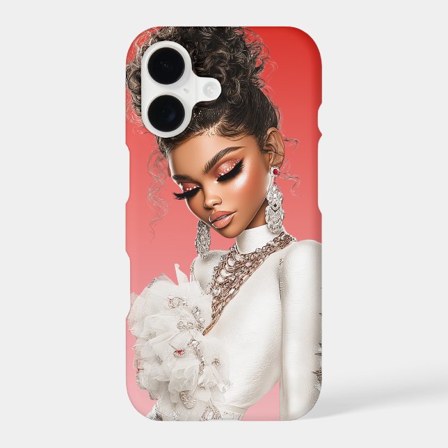 Red Glam Editorial Phone Case (Back)