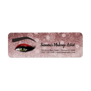 Red glam lashes eyes   makeup artist