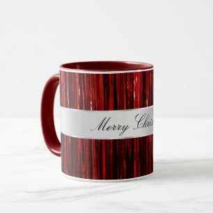 Red Glam Tinsel Stripes Mug