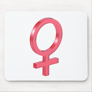 Red glass female gender sign mouse mat