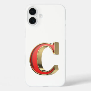 Red glass letter C iPhone 16 Plus Case