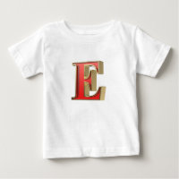 Red glass letter E