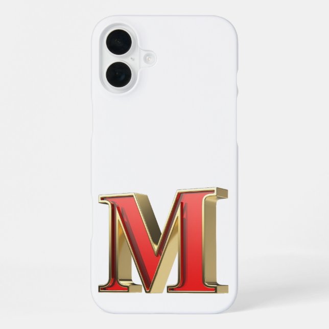 Red glass letter M  iPhone Case (Back)