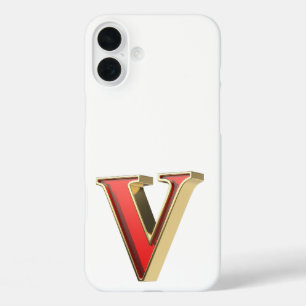 Red glass letter V  iPhone 16 Plus Case