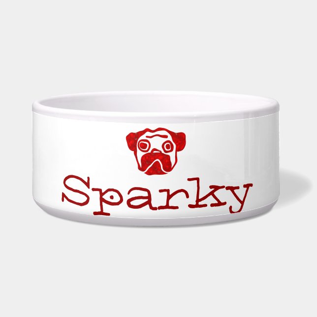 Red Glass Pug (Front)
