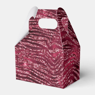 Red Glitter Animal Print Favour Box