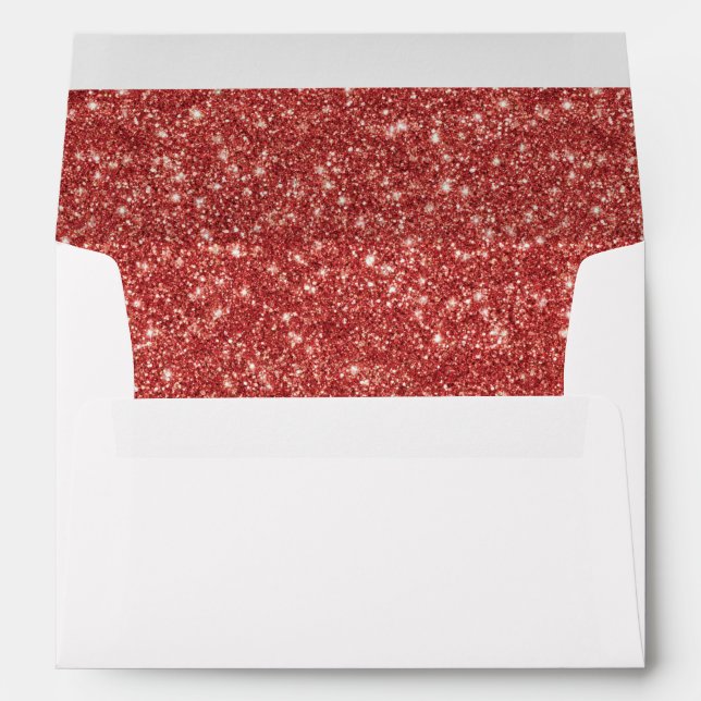 Red Glitter Bridal Shower Envelope (Back (Bottom))