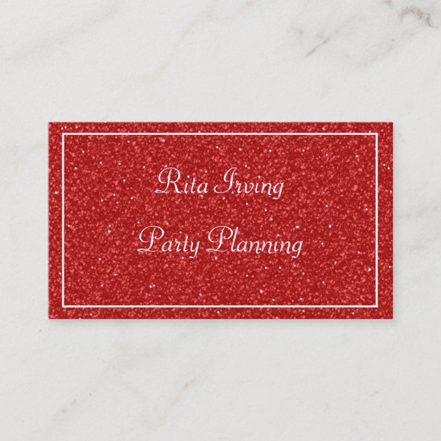 Red Glitter Business Card (Front)