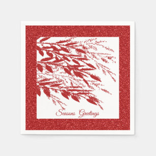 Red Glitter Christmas Berry Napkin