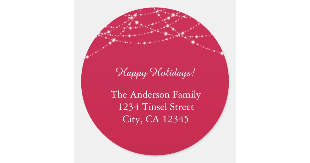 Red & Glitter Christmas Holiday Address Labels Zazzle