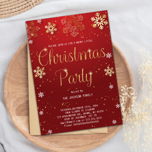 Red Glitter Christmas Invitations