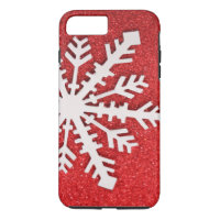 Red Glitter Christmas Sparkles Barely Snowflake