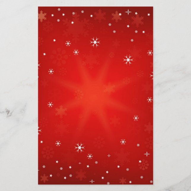 Red Glitter Christmas Stationery (Front)