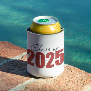 Red Glitter Class of 2025 Can Cooler
