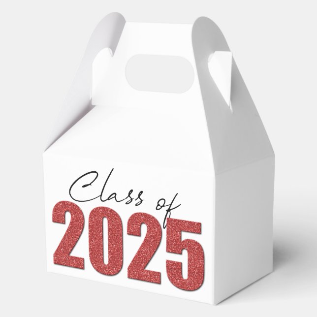 Red Glitter Class of 2025 Favour Box (Front)