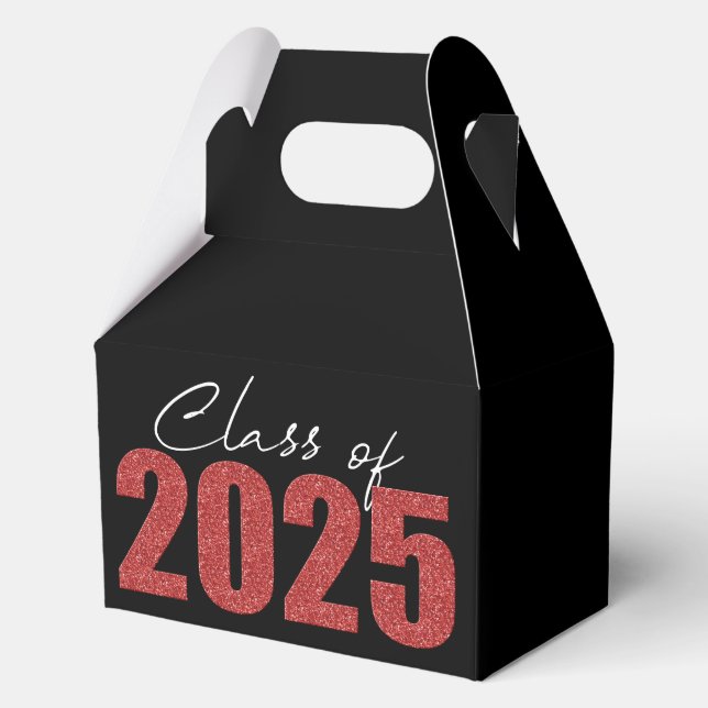 Red Glitter Class of 2025 Favour Box (Front)