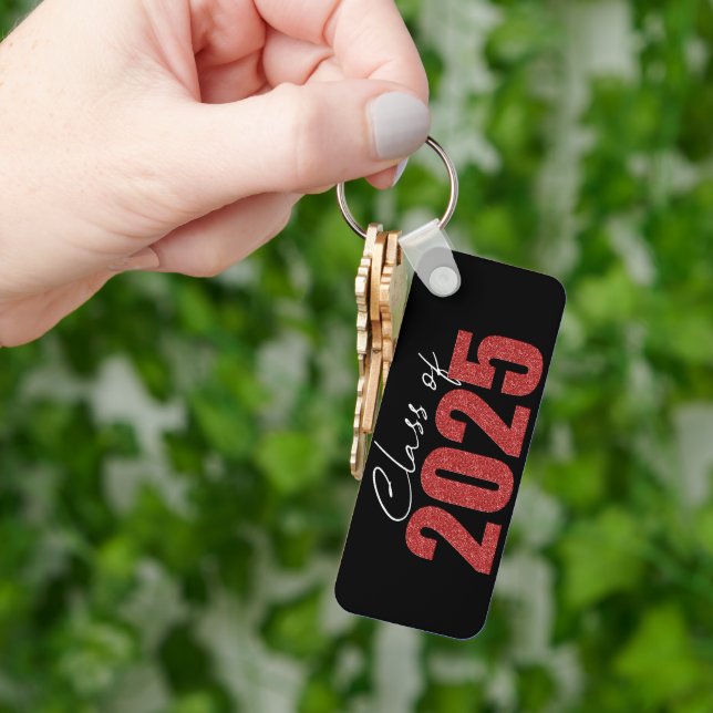 Red Glitter Class of 2025 Key Ring (Hand)