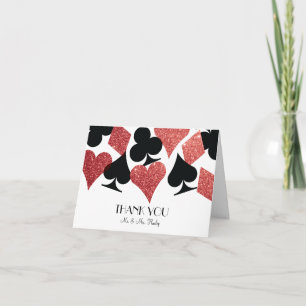 Red Glitter Destiny Las Vegas Wedding Thank Yo Thank You Card
