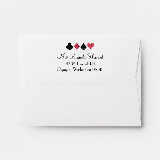 Red Glitter Destiny Vegas Thank You Envelope (Back (Top Flap))