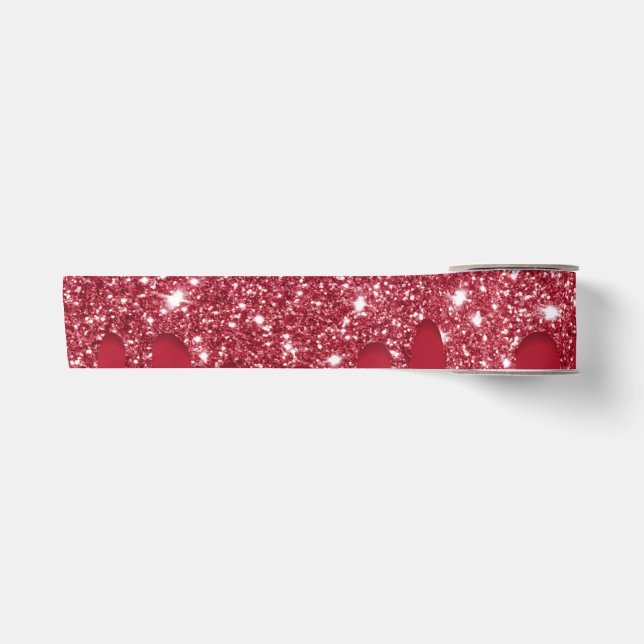  Red Glitter Drip Satin Ribbon (Front)