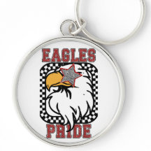 Red Glitter Eagles Pride Game day Fan Gear button