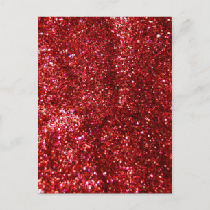 Red Glitter Effect Postcard