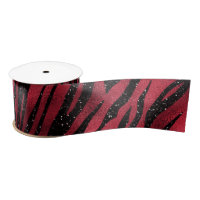 Red Glitter Glam Tiger Stripes Pattern
