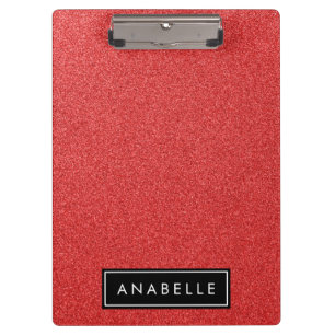 Red Glitter, Glitter Background, Your Name Clipboard