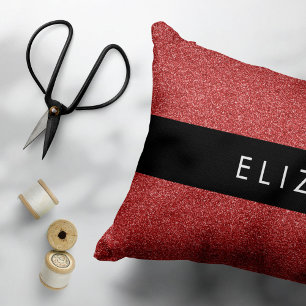 Red Glitter, Glitter Background, Your Name Pillowcase