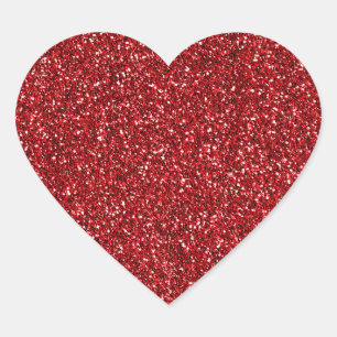 Red Glitter Glitz Heart Sticker