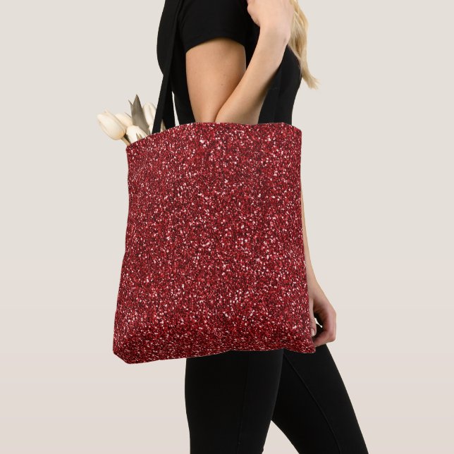 Red Glitter Glitz      Tote Bag (Close Up)