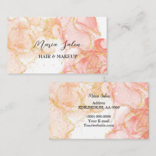 Red glitter gold watercolor Business Card